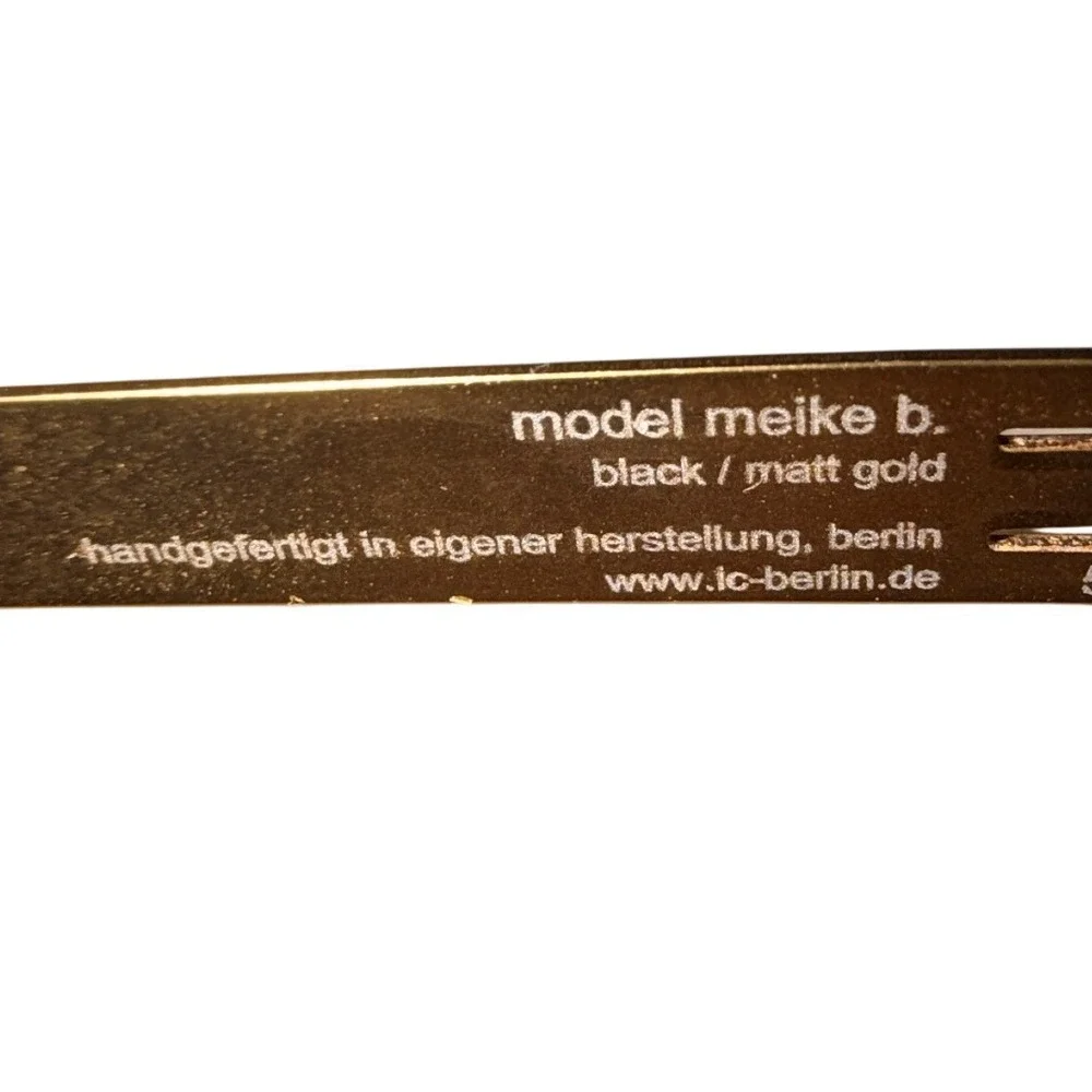 ic! berlin Meike‎ B. Sunglasses Black Matte Gold Aviator Germany Downtown Summer